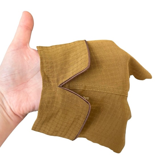 Gucci 1970s Vintage Men’s 52 Silk Robe Long Line Tonal Micro Logo Amber Tan - Picture 7 of 11